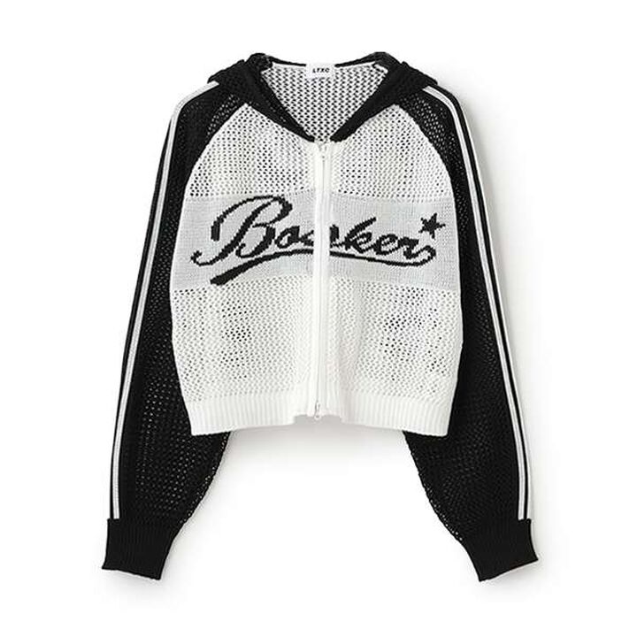 [LTXC] Mesh Raglan Zip Knitwear,Off white, medium image number 3