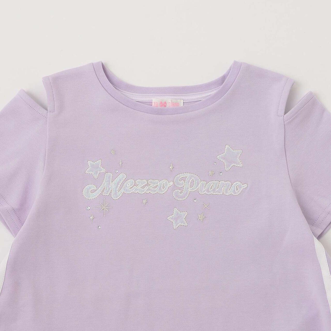 Mesh Zip Parka & Shoulder Opening Cut One-Piece Dress Set,Lavender, large image number 5