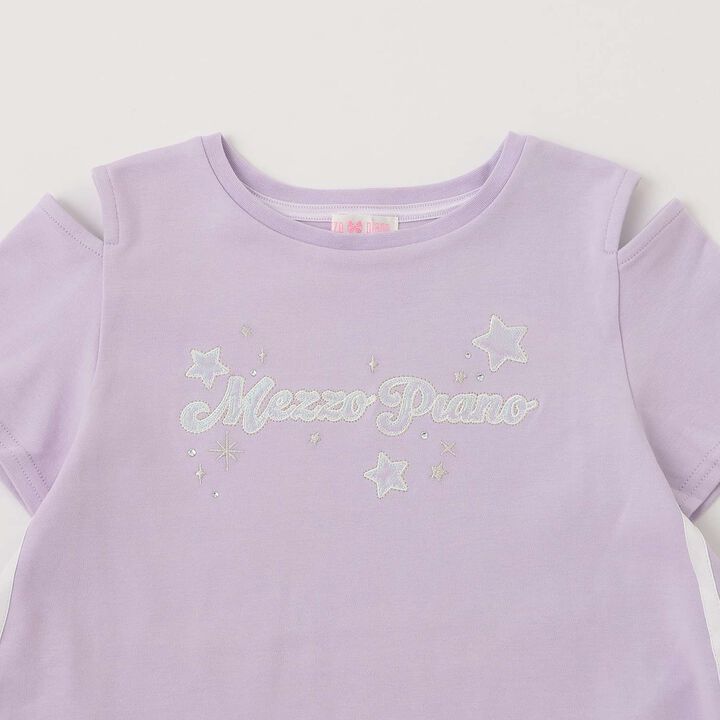 Mesh Zip Parka & Shoulder Opening Cut One-Piece Dress Set,Lavender, medium image number 5