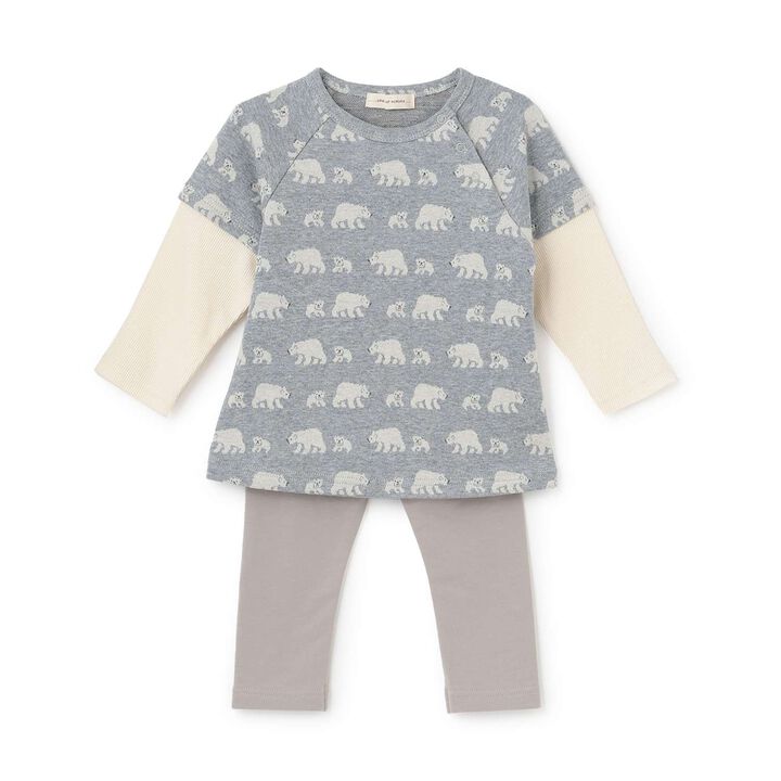 Organic Jacquard Sweatshirt & Leggings Set [Made in Japan],, medium