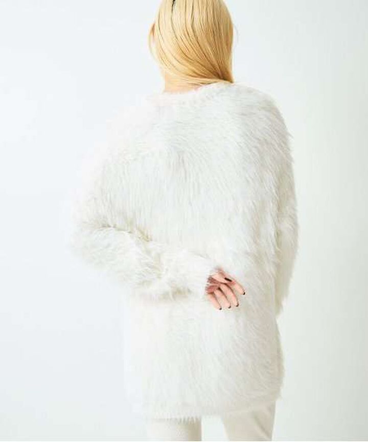 Shaggy Mini One-Piece Dress,Mocha tea, medium image number 2