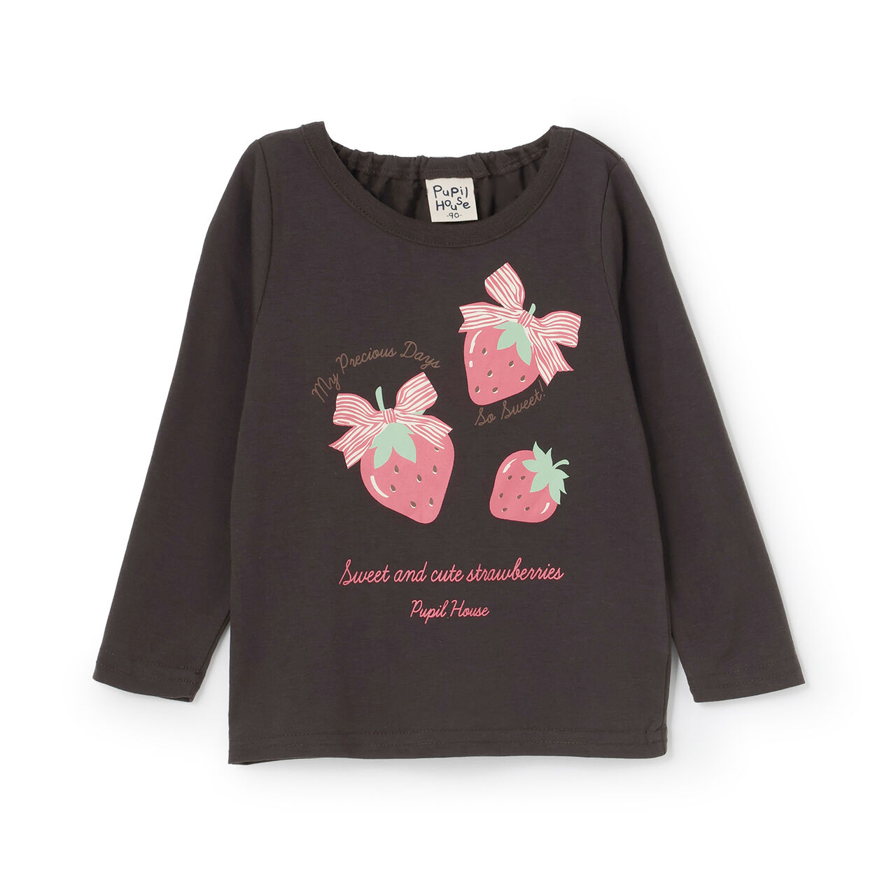 990T Long-Sleeve Strawberry Ribbon,Off white, large image number 9