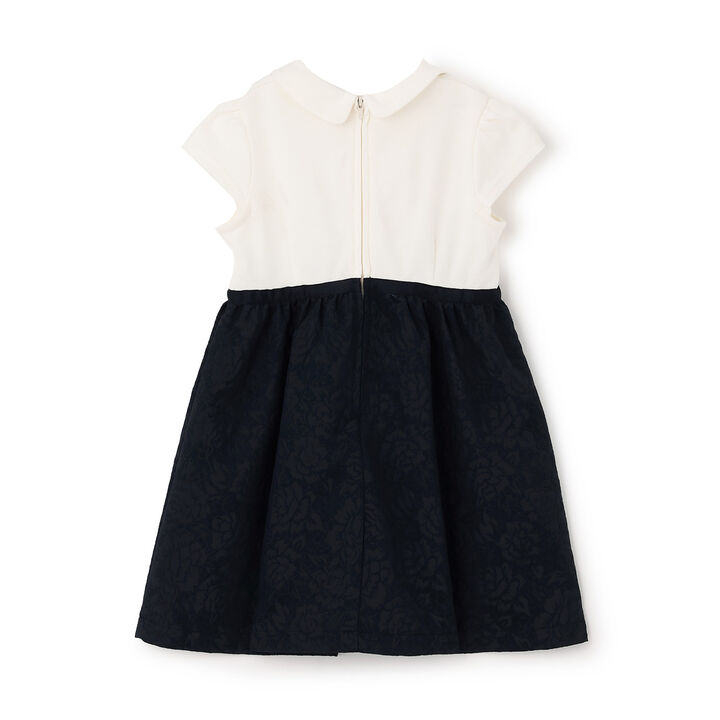 Semi-Formal Jacquard Panel One-Piece Dress,Light pink, medium image number 3