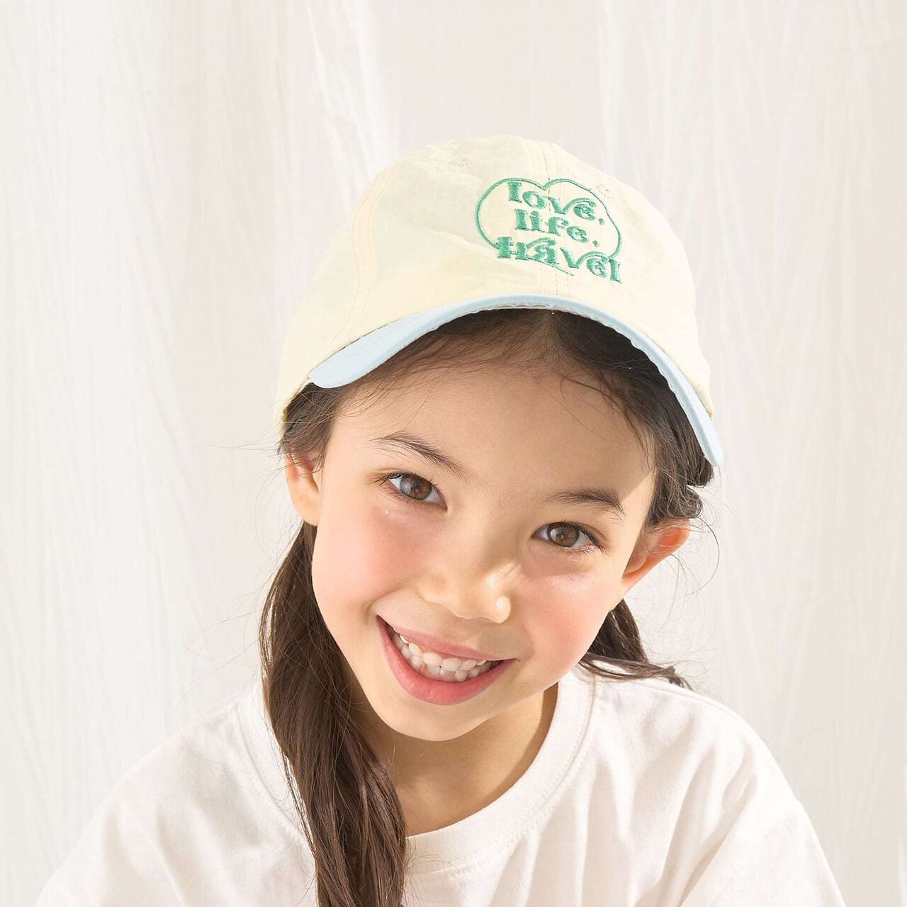 Heart Logo Embroidery Cap,Cream, large image number 12