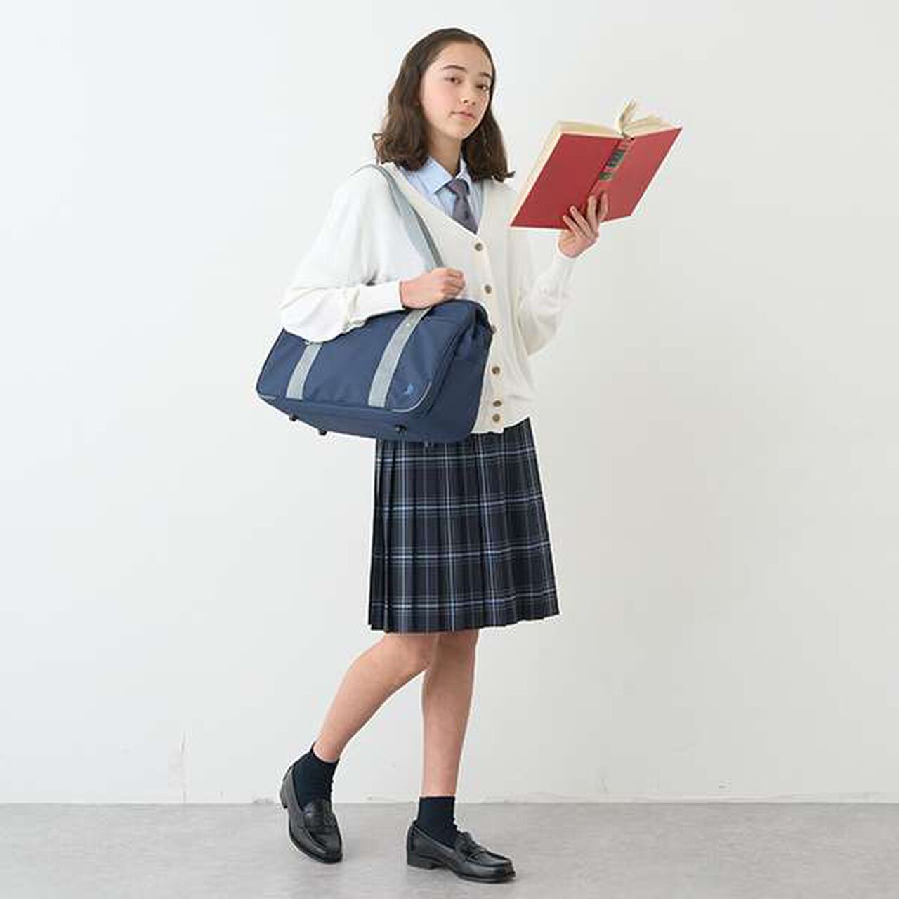 *TW Pleated Check Skirt,Blue, large image number 19