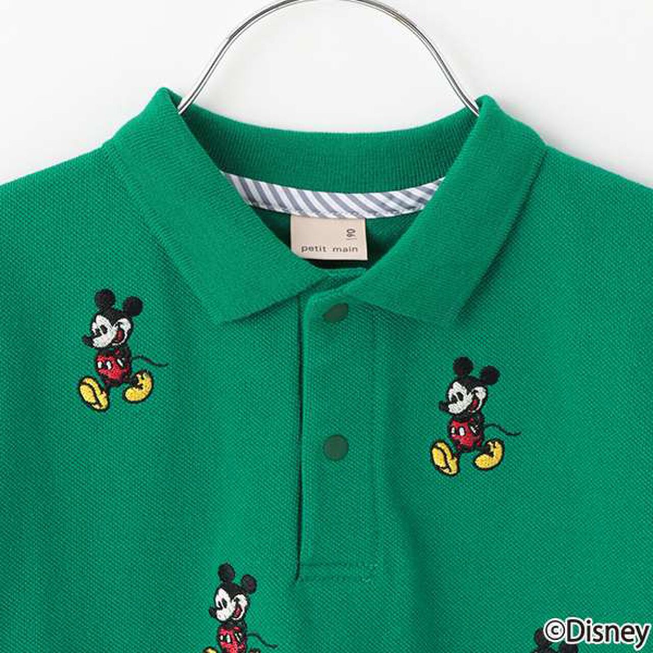 [Disney] Mickey/Embroidered Short-Sleeve Polo,Green, large image number 13