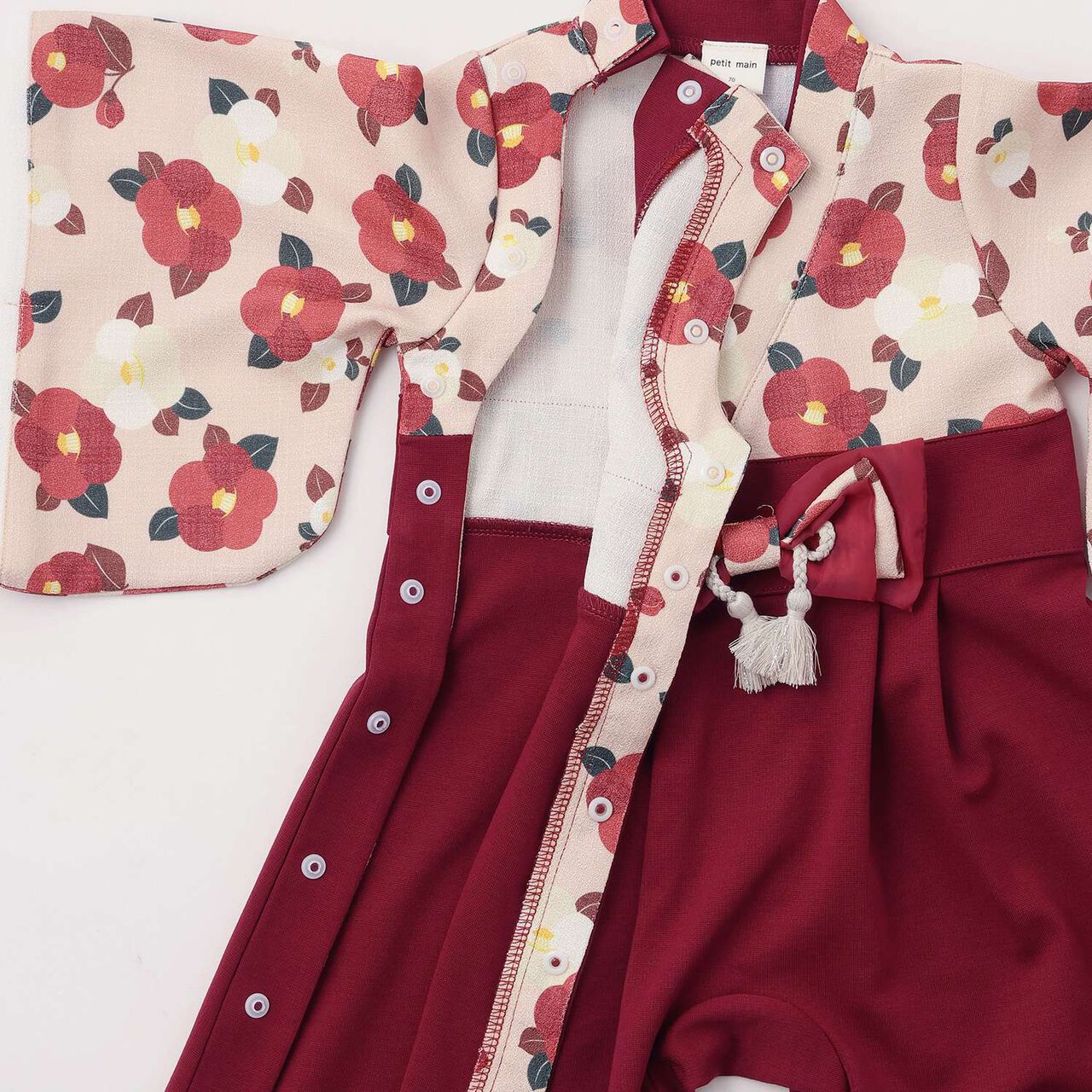 Girls Hakama Coverall,Red, large image number 10