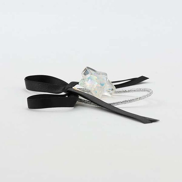 Star Ribbon Ponytail Holder,Blue, medium image number 2