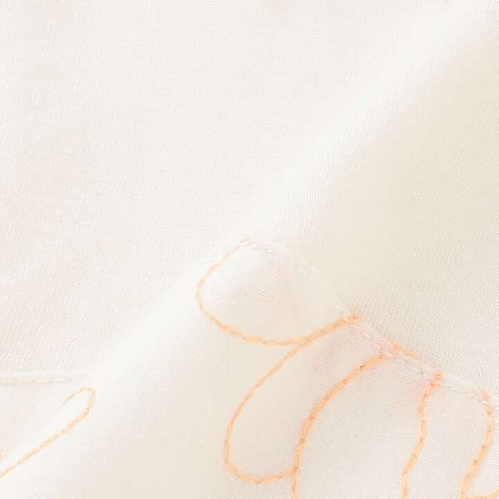 [Link] Flower Embroidery Docking T-Shirt,Black, medium image number 6