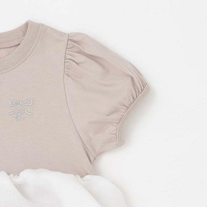[100% Cotton] Cropped Organdy Docking Top for Girls [Kids] [Children's Clothing],Greige, medium image number 15