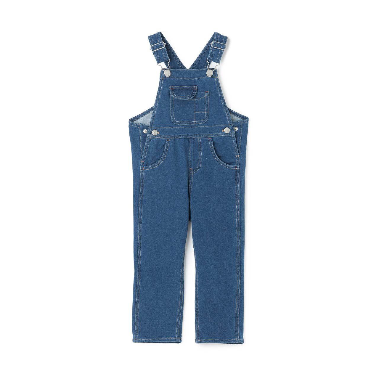 Knit Denim Overalls,Navy, large image number 0