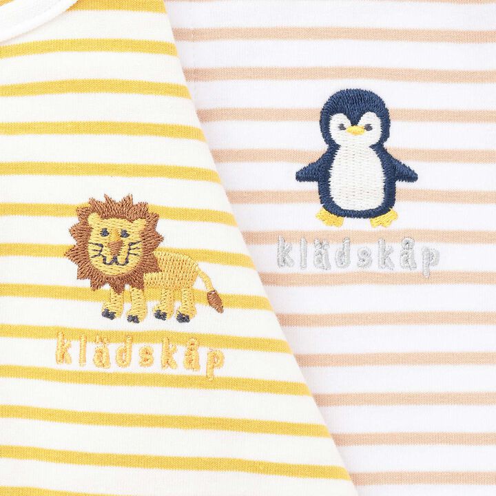 Animal Stripe 2-Way Romper,Yellow green, medium image number 8