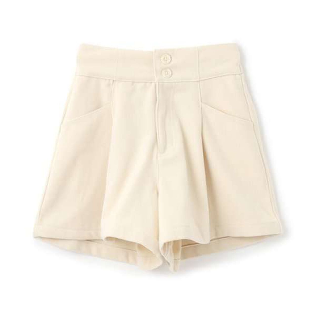 Brushed High-Waist Shorts,Ivory, large image number 4