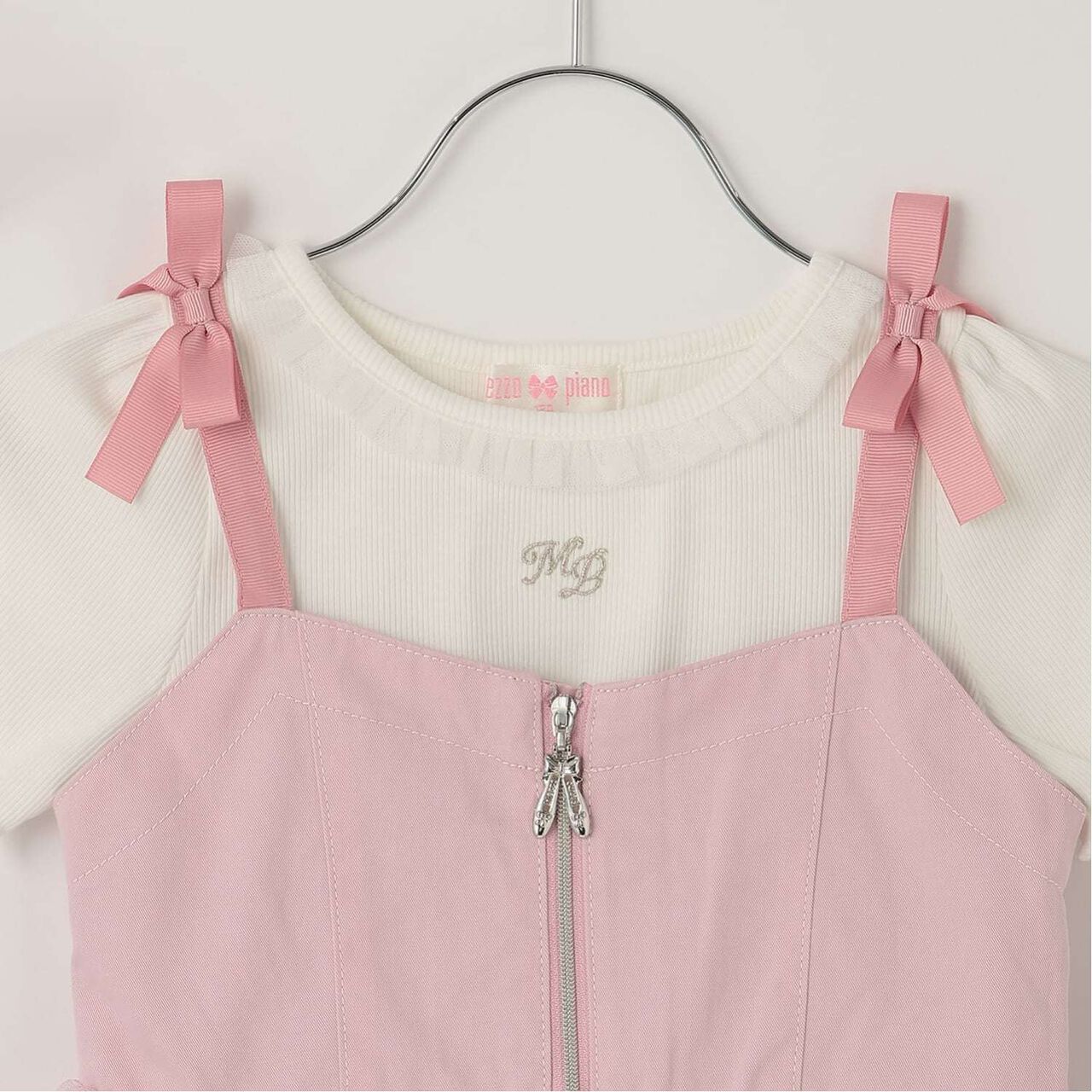 Ballet Embroidered Camisole Dress & Short-Sleeve T-Shirt Set,Pink, large image number 6
