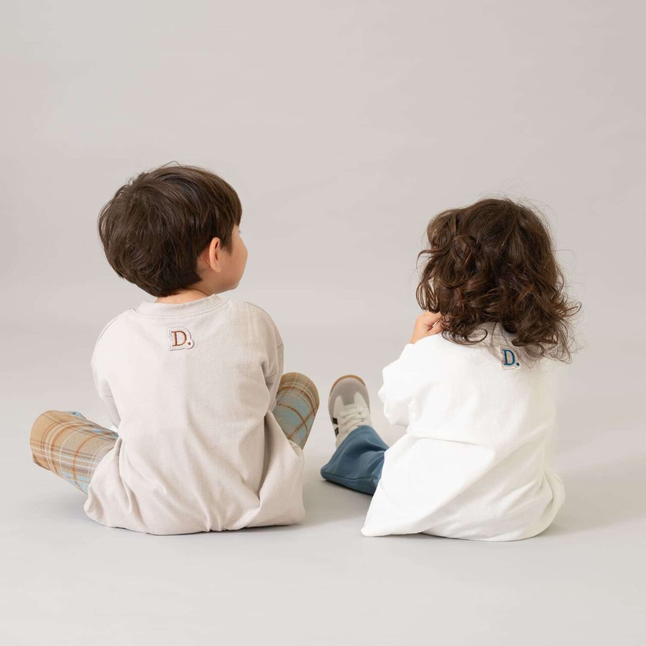 [USA Cotton] Chain Stitch Logo Wide Long Sleeve T-Shirt,Black, large image number 3