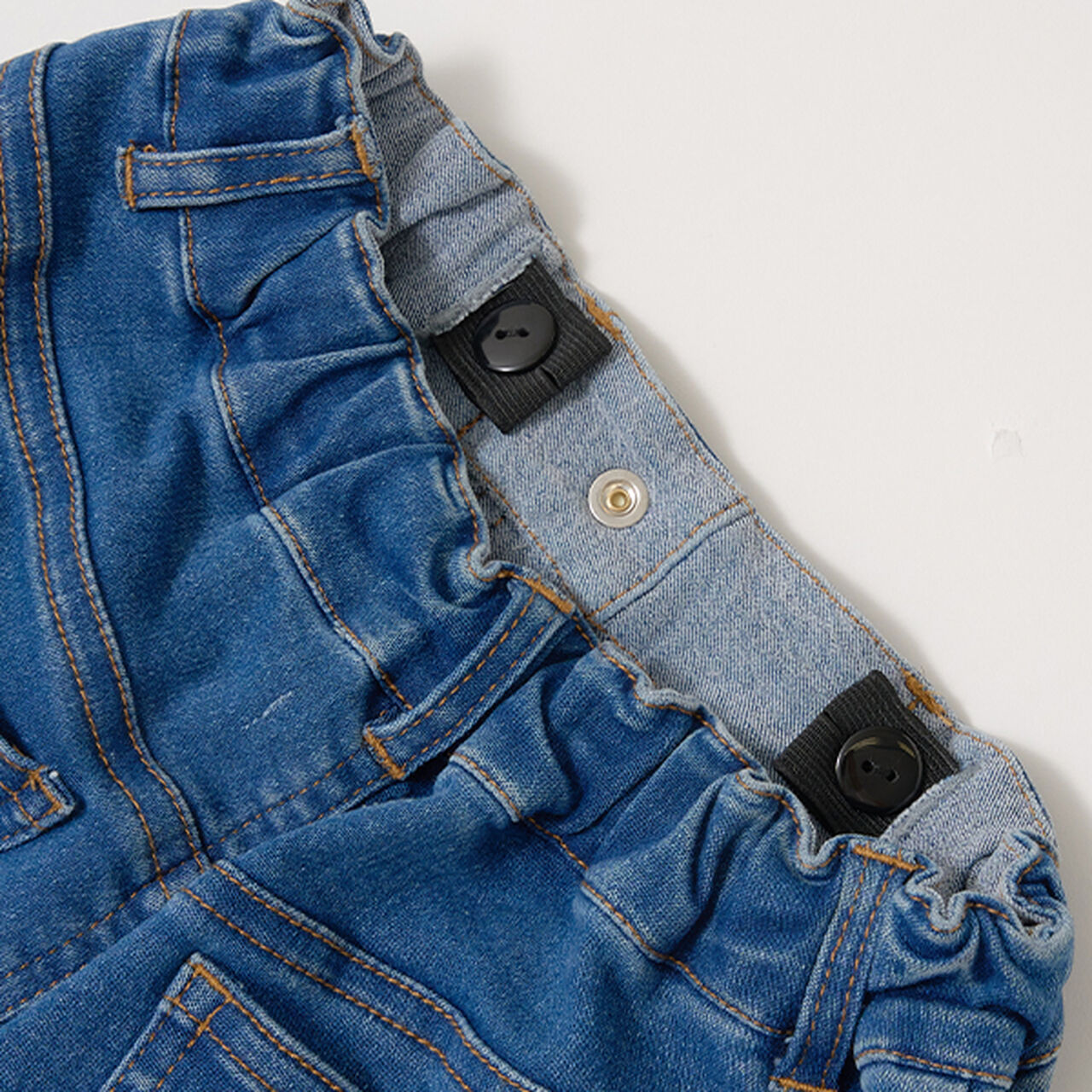 Beautiful Silhouette Stretch Flare Denim Pants,Sax blue, large image number 19