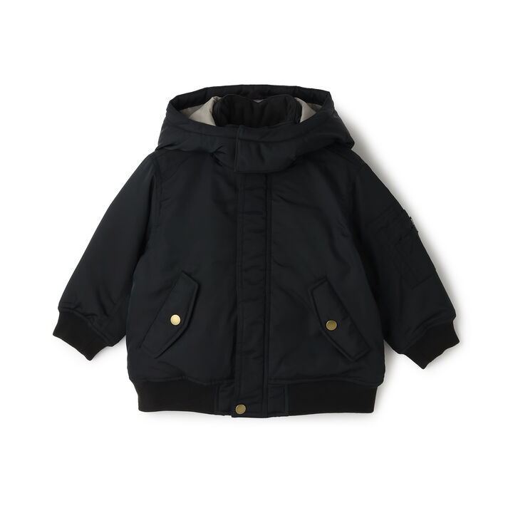 Washable MA1 Style Removable Hood Jacket,Khaki, medium image number 9