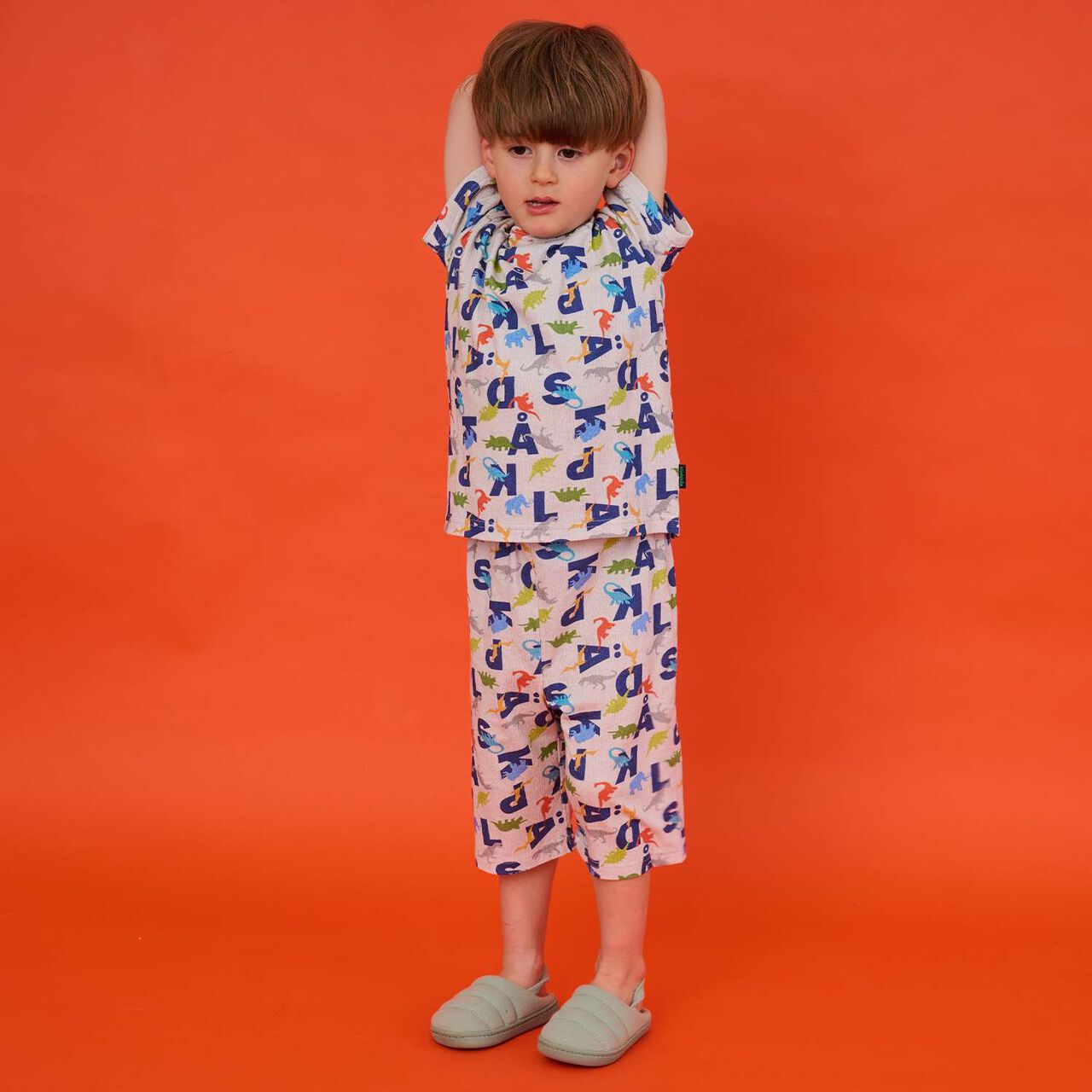 All-Over Pattern Short-Sleeve Loungewear,Sax blue, large image number 15