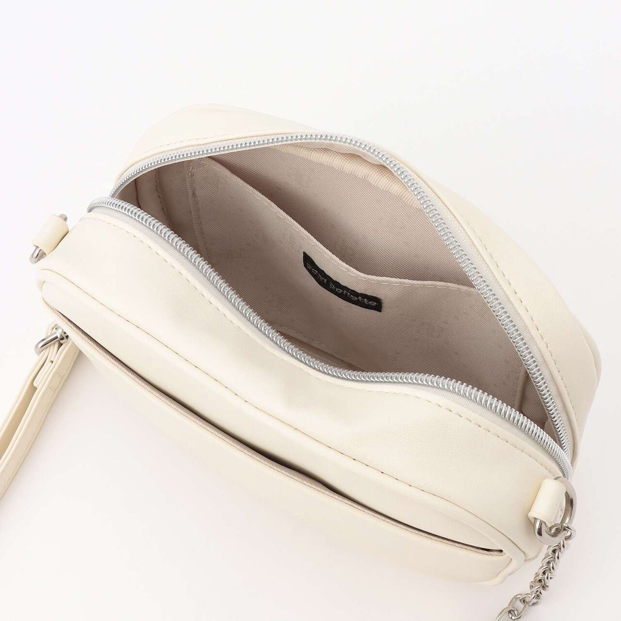 Quilted Motif Mini Shoulder Bag,Off white, large image number 5