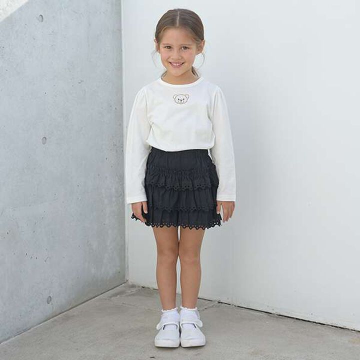 Soft Cotton Assorted Line Stone Motif Puff A-Line T-Shirt,Cream, medium image number 16