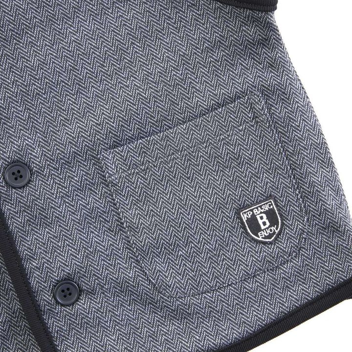 KPBOY Jacquard Herringbone Pattern Vest (90-130),Black, medium image number 2