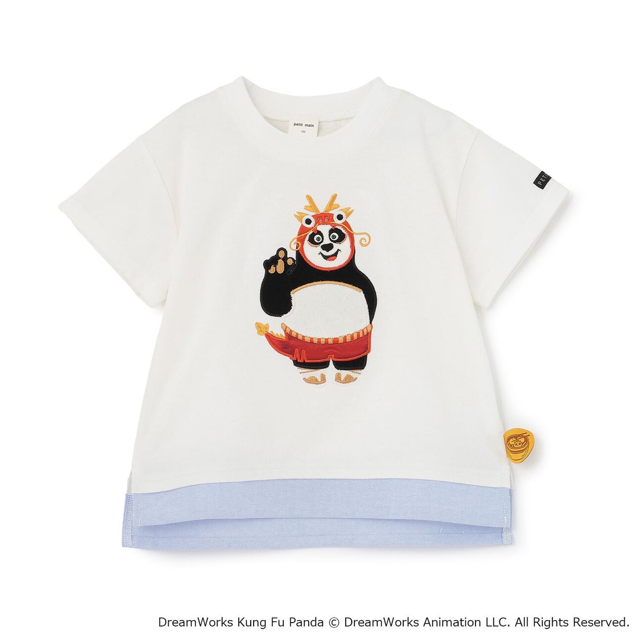 [Web Exclusive] Kung Fu Panda Embroidered Short-Sleeve T-Shirt,Blue, large image number 6