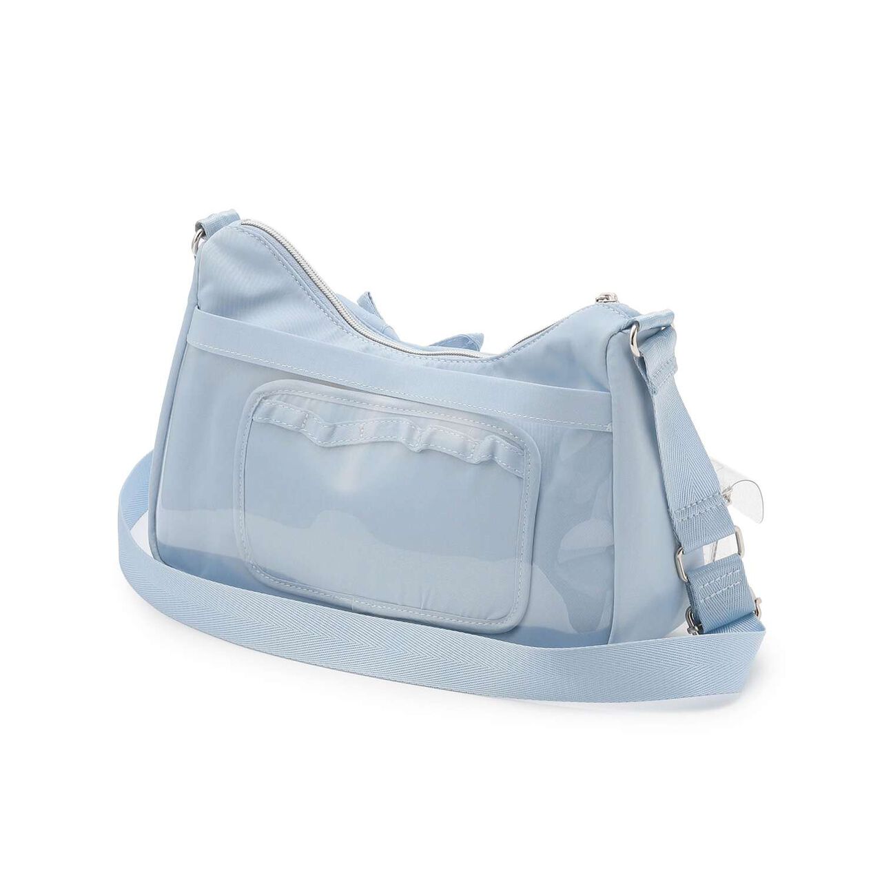 Sparkling Ribbon Shoulder Bag with Pouch,Light blue, large image number 1