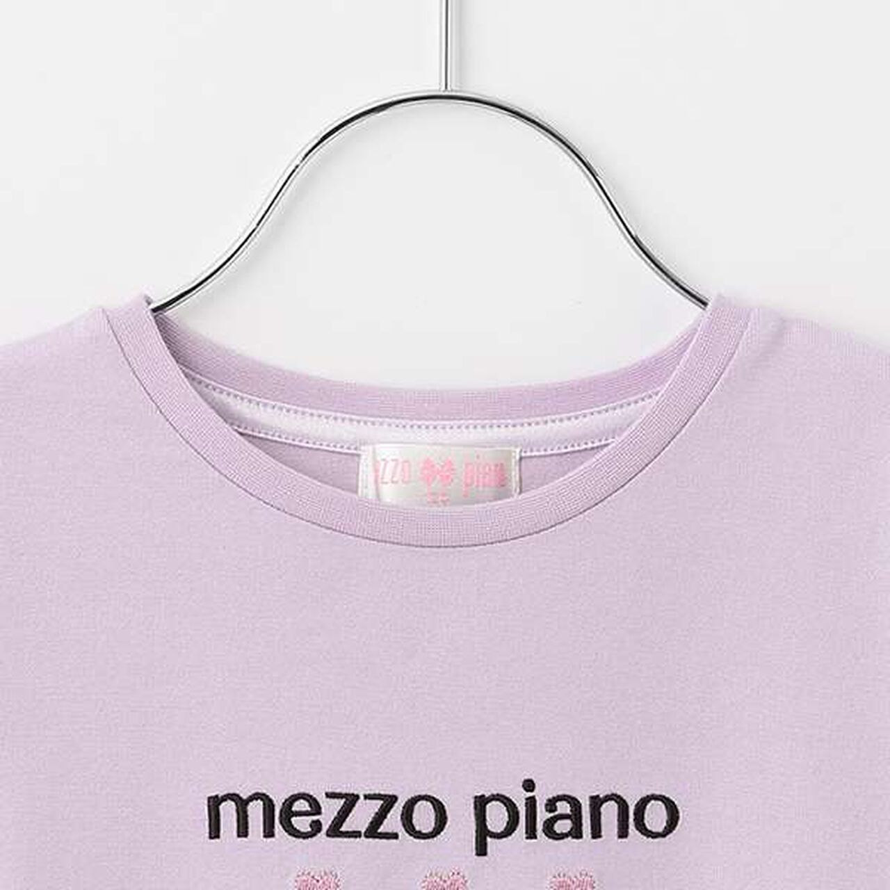 Gradient Mesh & Shoulder Cut Long Sleeve T-Shirt Set,Lilac, large image number 8