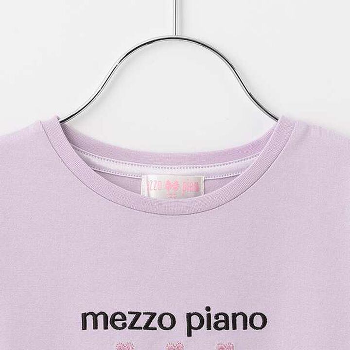 Gradient Mesh & Shoulder Cut Long Sleeve T-Shirt Set,Lilac, medium image number 8