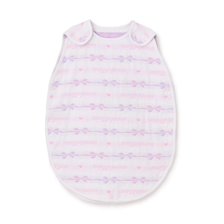 Ribbon Pattern 4-Layer Gauze Sleeper,, medium