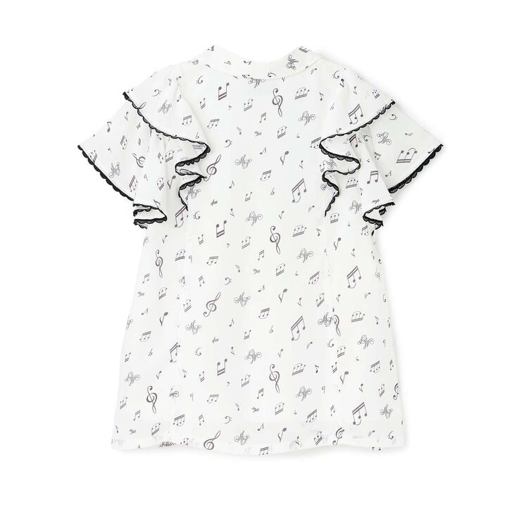 Musical Note Frill Blouse♪,Off white, medium image number 1