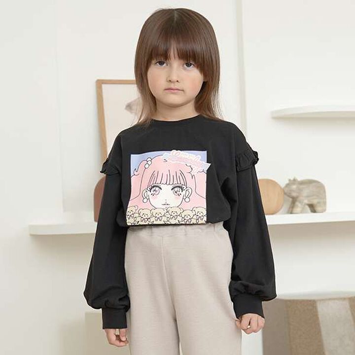 Non-Deforming Girls' Frill Big T-Shirt,Mint, medium image number 4