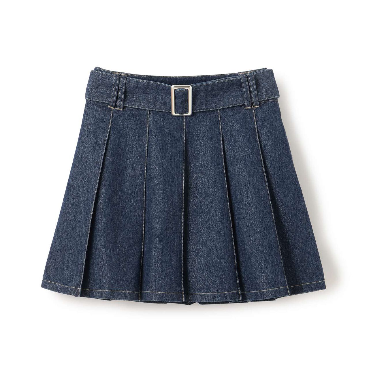 [LTXC] Denim Pleated Skirt with Belt,Navy, large image number 10
