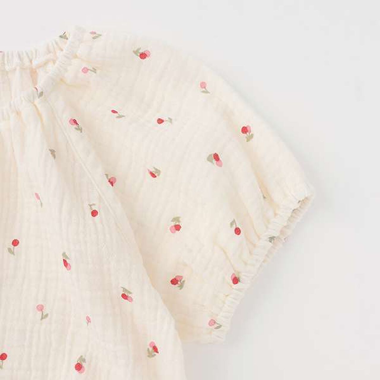 [Link] Puff Sleeve Double Gauze Pajamas,Pearl white, large image number 7