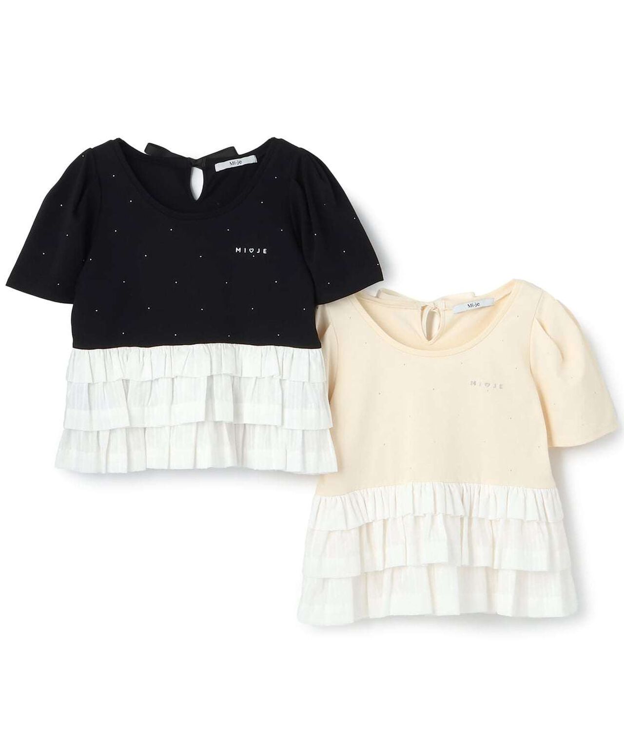 Peplum Stone T-Shirt,Ivory, large image number 8