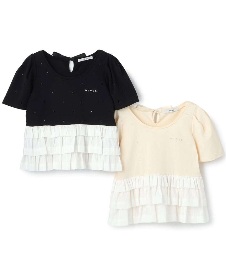 Peplum Stone T-Shirt,Ivory, medium image number 8