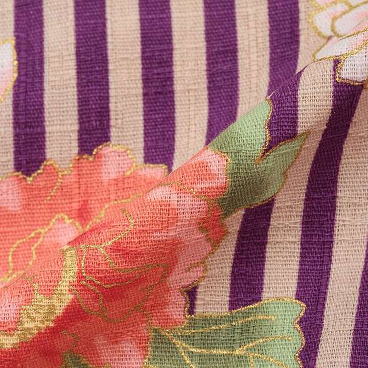 Jinbei All-in-One (Chrysanthemum Peony) [Made in Japan],Purple, medium image number 9