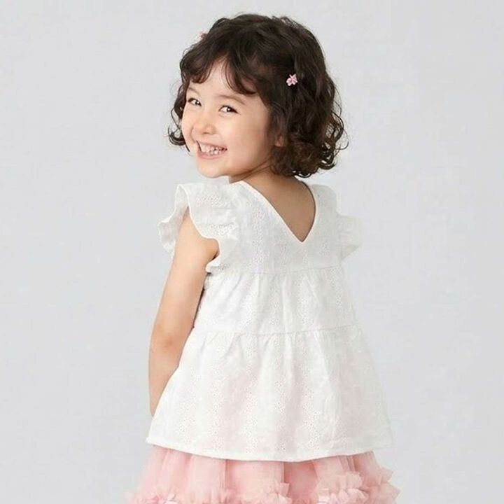 Floral Embroidered Cotton Lace Tunic,Off white, medium image number 7