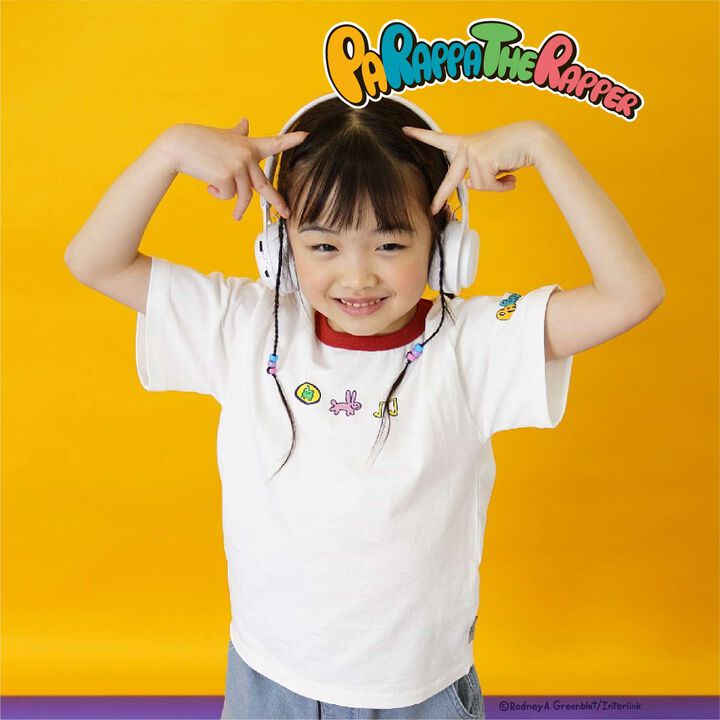 [Parent-Child Matching] [PaRappa the Rapper] Color-Blocked Ringer Short-Sleeve T-Shirt,, medium