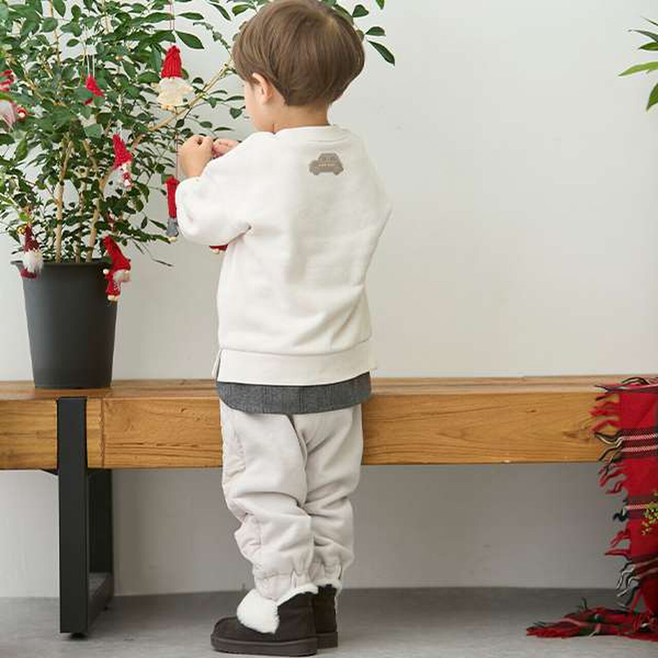 Logo Appliqué Sweatshirt,Ivory, large image number 12