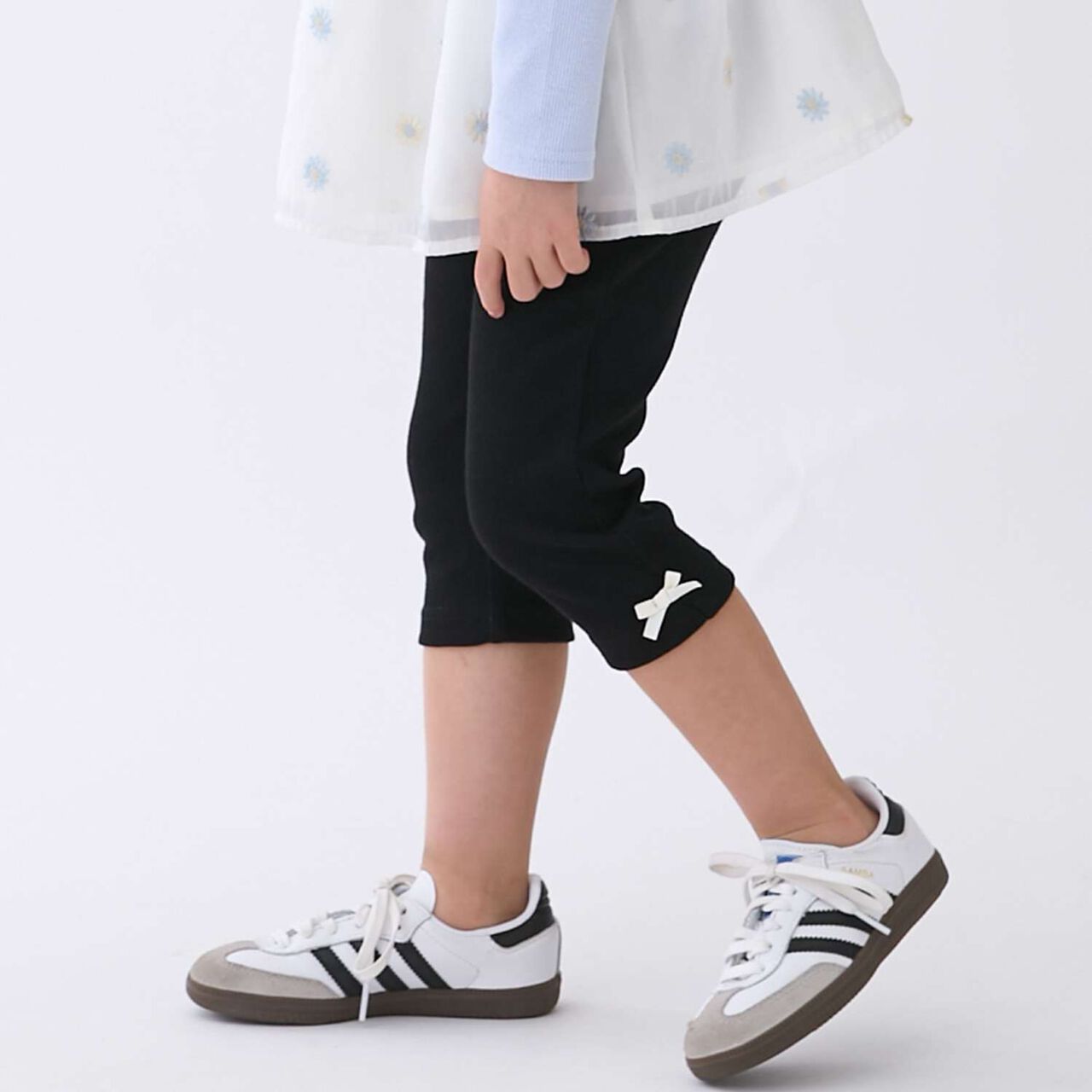 Affordable GIRLS 3/4 Length Leggings,Ivory, large image number 4