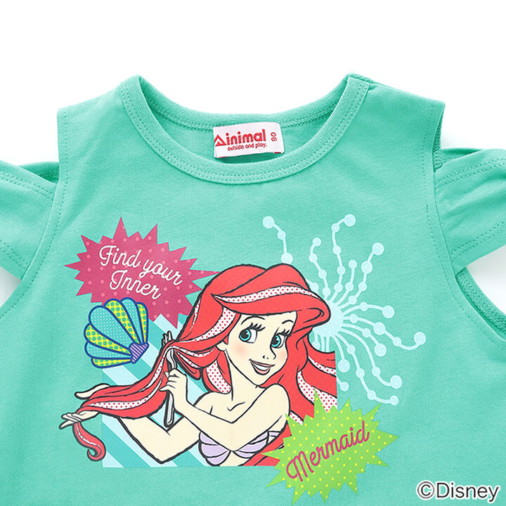 [Stain-resistant and Water-repellent] Disney Princess Off-Shoulder T-Shirt with Ribbon Sleeves,Green, medium image number 2