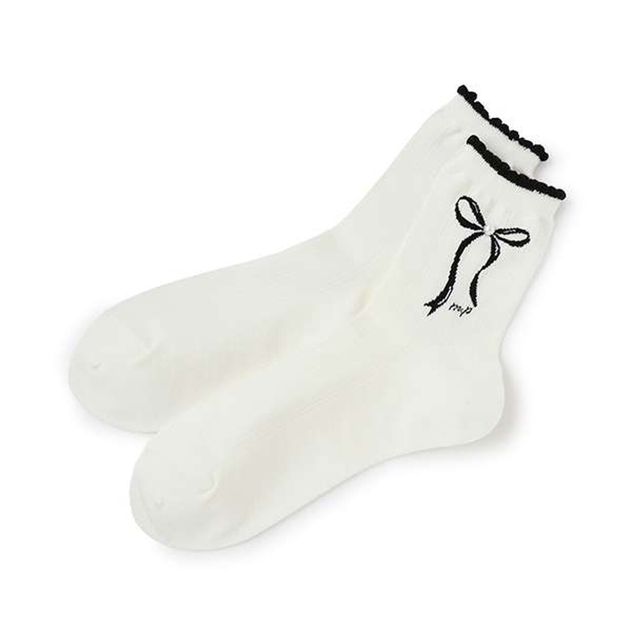 Ribbon & Pearl Socks,Light pink, large image number 6