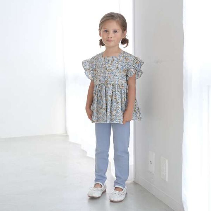 Peplum Blouse & Hem Frill Pants Outfit Set,Mocha tea, medium image number 8