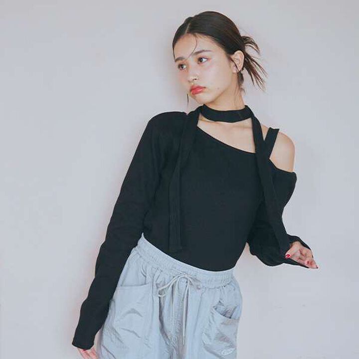 Bow Tie Long T-Shirt,Off white, medium image number 1