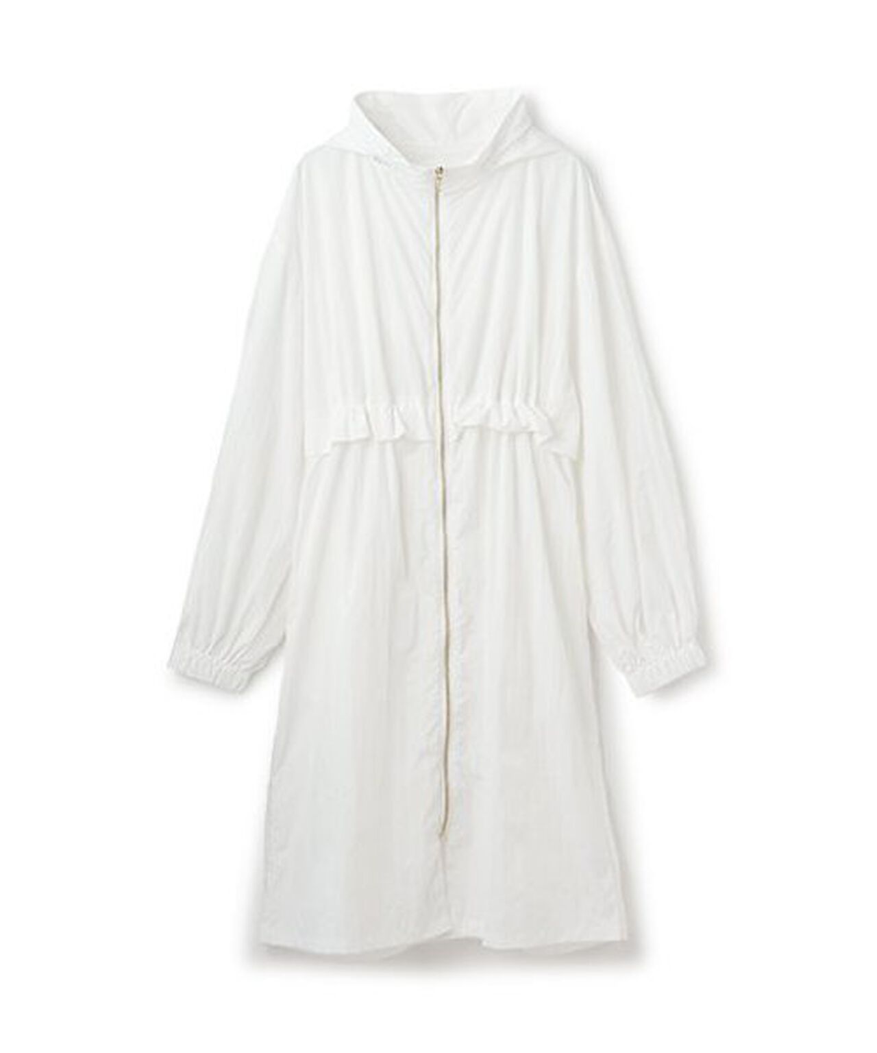 Drawstring Long Coat,Black, large image number 14