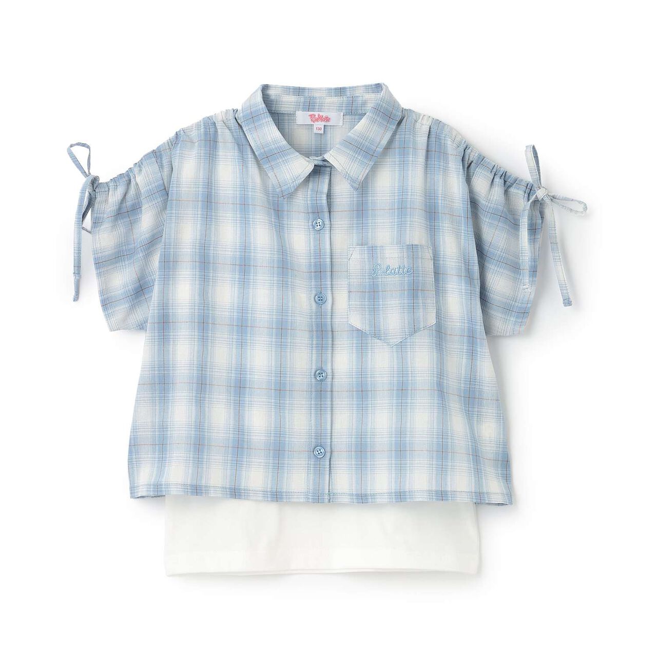 [3WAY] Checkered Shirt with Sleeve Drawstring + Tank Top Set,Black, large image number 14