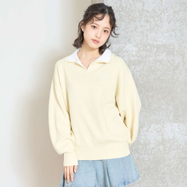 [Arael] Double Collar Skipper Knitwear,Yellow, medium image number 2
