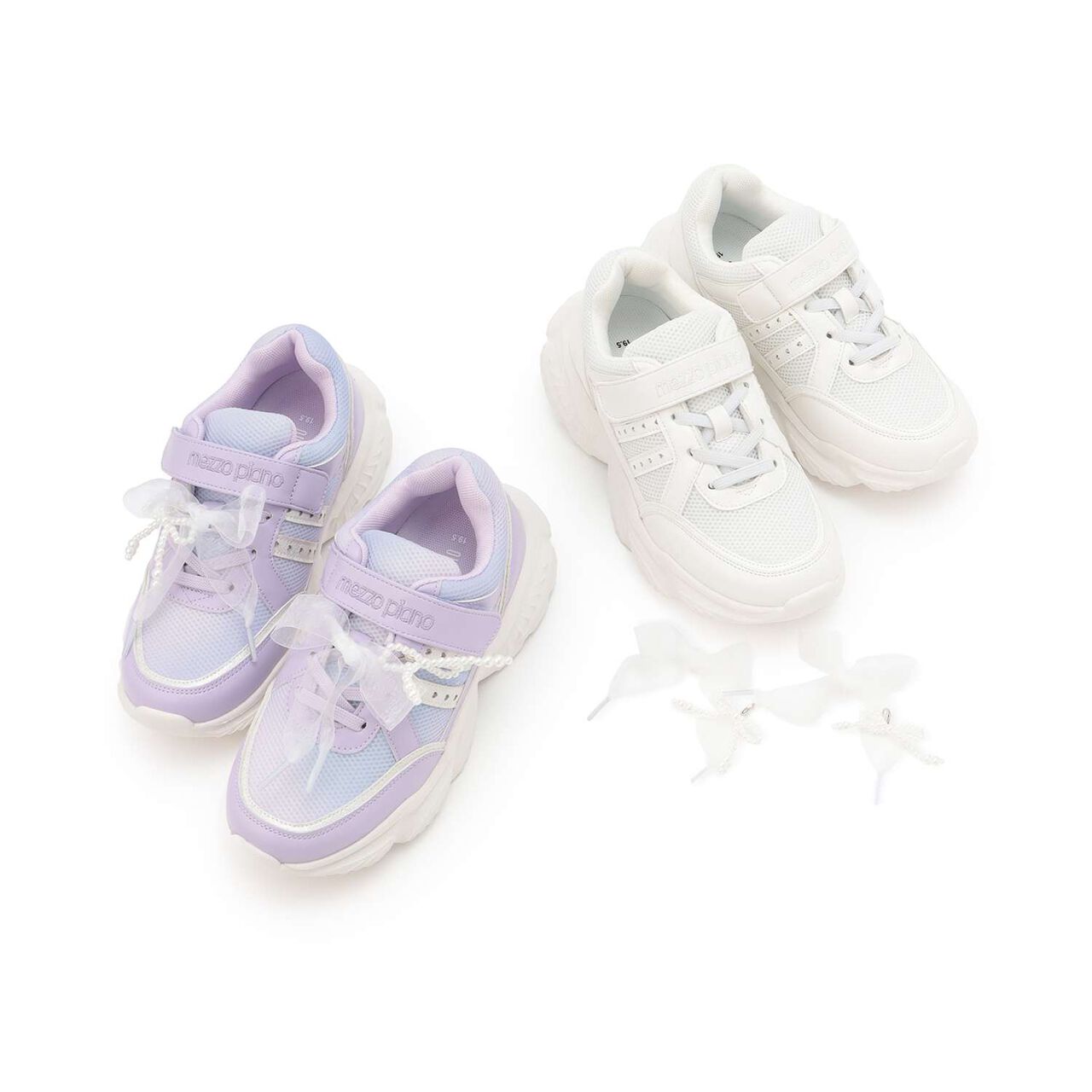 Charm-Attached Heart Velcro Sneakers,Lavender, large image number 11