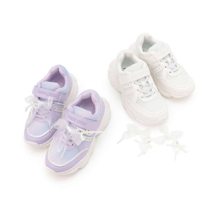 Charm-Attached Heart Velcro Sneakers,Lavender, medium image number 11